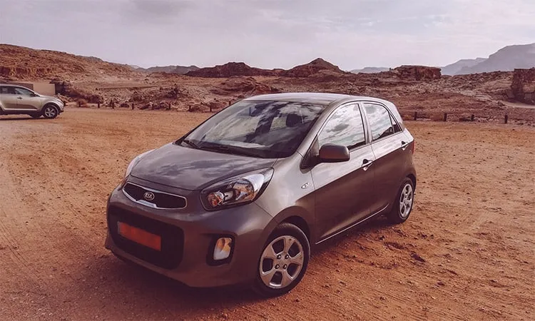 A gray kia rental in Israel