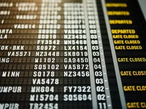 Airport departures screen