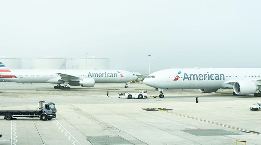 American Airlines airplanes in airport