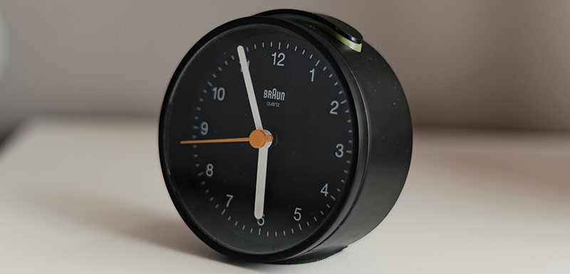 Black alarm clock