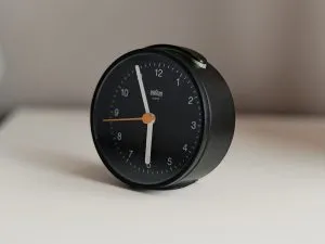 Black alarm clock