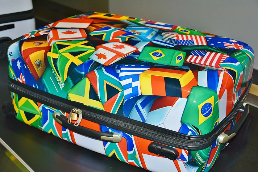 color travel luggage