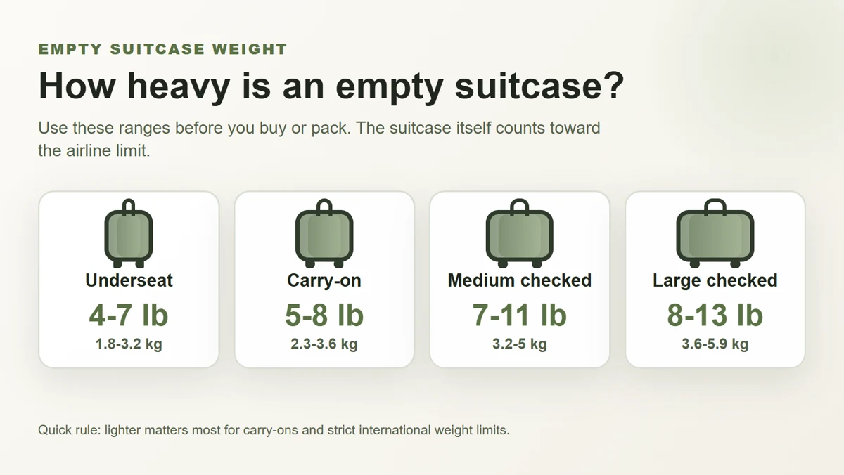 Empty Suitcase Weight Guide: Average Weights by Size