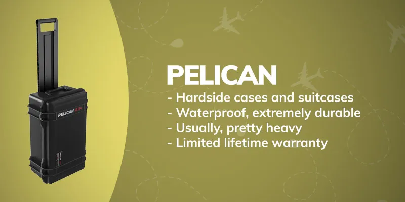 Pelican cases luggage brand features