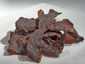 A pile of beef jerky