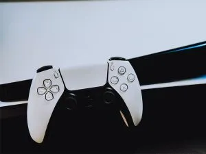 White PS5 gaming controller