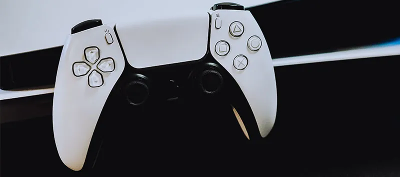 White PS5 gaming controller