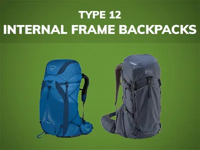 Backpack type 12: Internal frame hiking backpacks