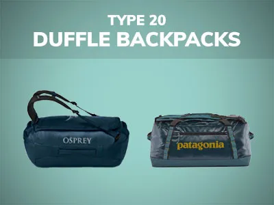 Backpack type 20: duffle backpacks