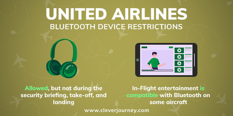 Die Regeln zur Verwendung von Bluetooth-Kopfhörern auf United Airlines-Flügen und deren Bluetooth-Kompatibilität für das Bordunterhaltungssystem.
