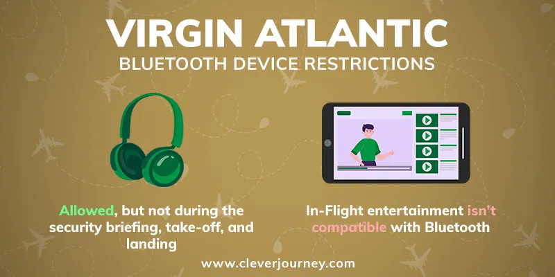 Die Regeln für die Verwendung von Bluetooth-Kopfhörern auf Virgin Atlantic-Flügen und deren Kompatibilität mit der Inflight-Unterhaltung per Bluetooth.